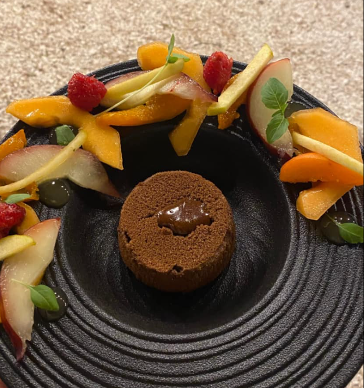 Moelleux au chocolat et fruits frais